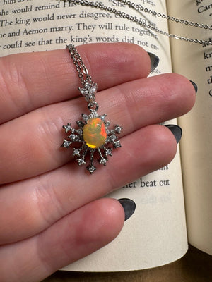 Opal Necklace Adjustable detail view by Copper Ashes