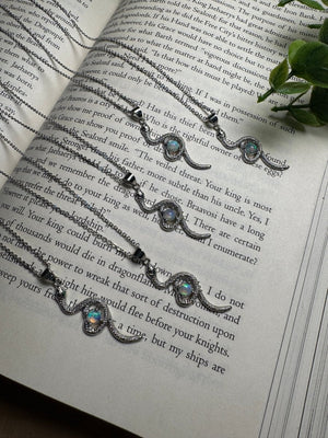 Opal Snake Necklace Adjustable by Copper Ashes