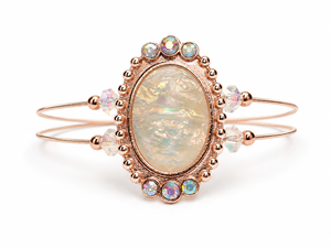 Rose Colored Guitar String Bracelet by N Harmony Jewelry, handmade jewelry detail photo 2