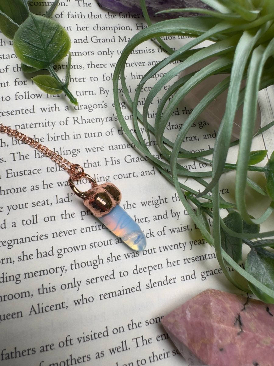 Opalite Penis Necklace detail view by Copper Ashes