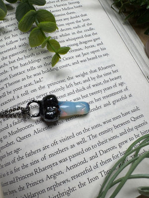 Opalite Penis Necklace detail view by Copper Ashes