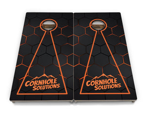 Glow Hole Black Backgound Cornhole Boards - Professional Tournament Series