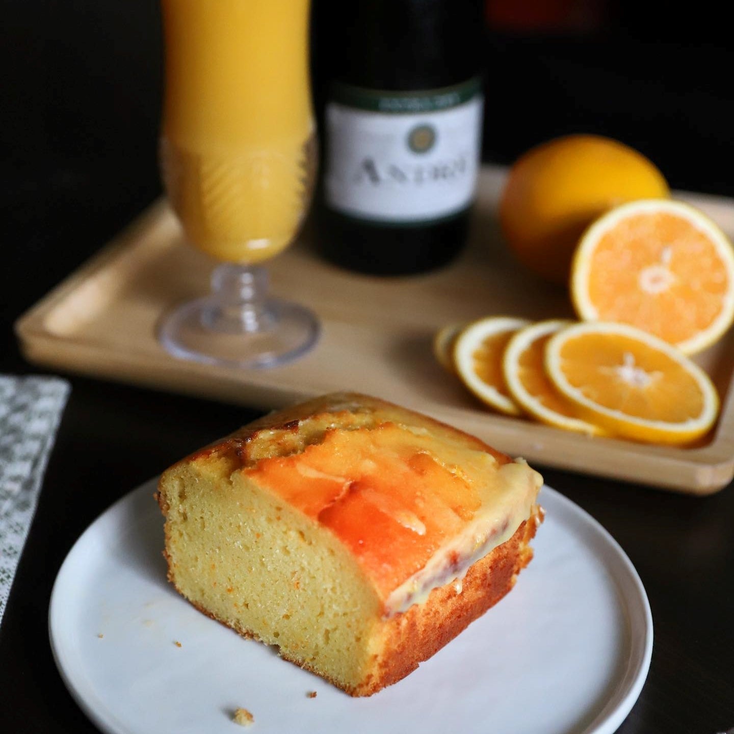 Orange Glazed Mimosa Cake detail view by Two and a Half Irishmen - Traditional Irish Baking