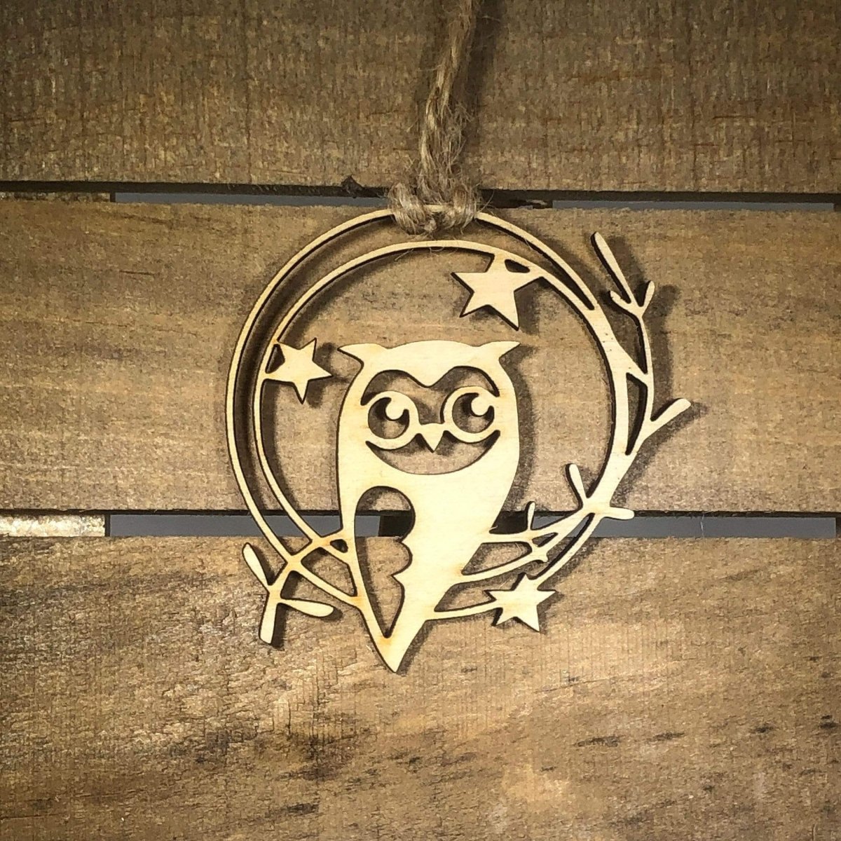 Owl Wooden Christmas Ornament | Woodland Animal Holiday Decor by Cate's Concepts, LLC, Southern home decor main product photo