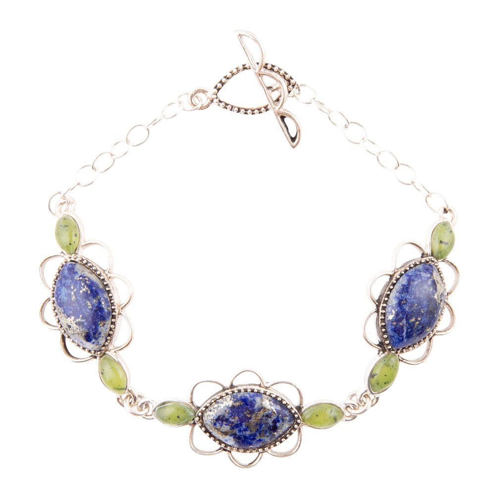 Oxford Lapis and Jade Bracelet by Barse Jewelry
