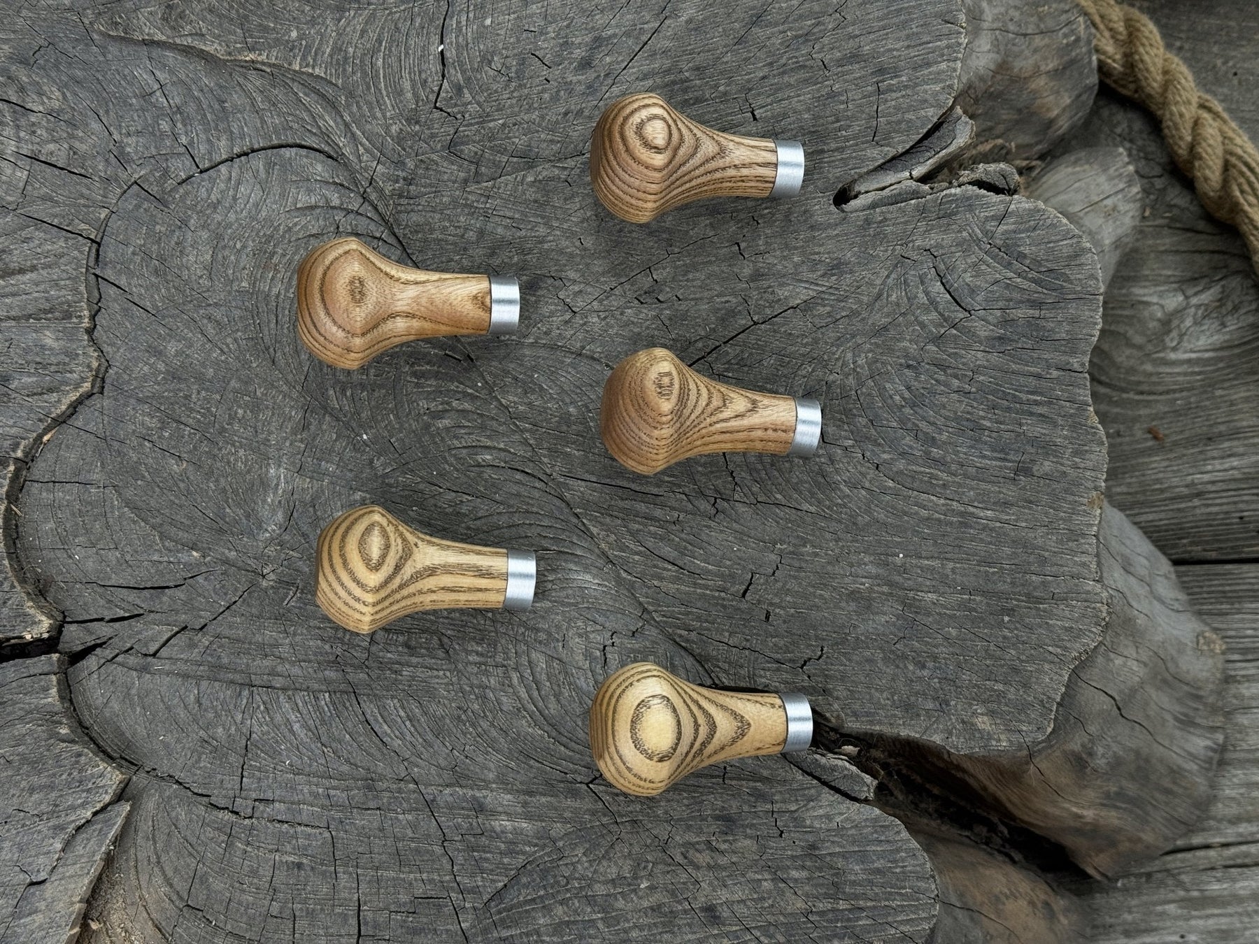 Palm Grip Handles for Wood Carving Tools (Set of 5), 6 cm (2.36 in) detail view by Sharky Forged Steel Tools