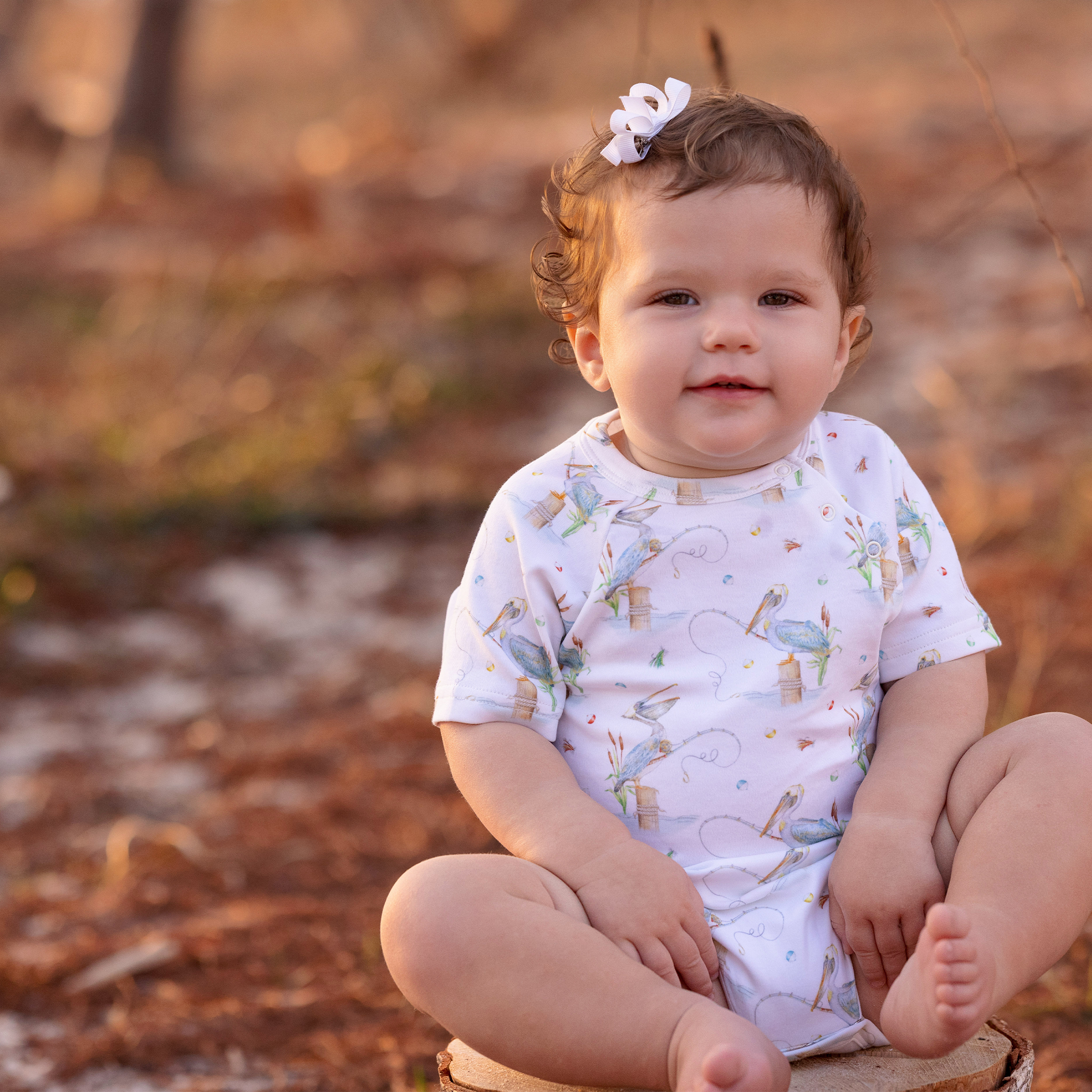 Pelican Bay Organic Cotton Onesie by Nola Tawk, Southern lifestyle apparel detail photo 2