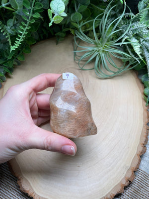 Peach Moonstone Flame detail view by Copper Ashes