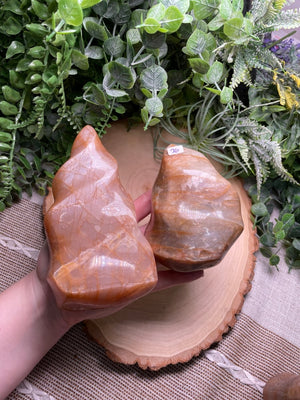 Peach Moonstone Flame detail view by Copper Ashes
