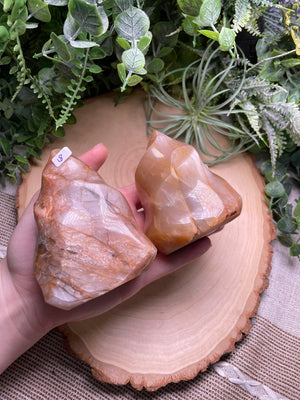 Peach Moonstone Flame detail view by Copper Ashes
