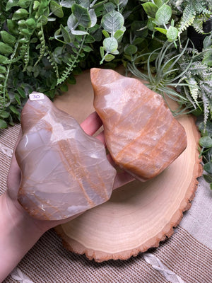 Peach Moonstone Flame detail view by Copper Ashes
