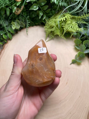 Peach Moonstone Flame detail view by Copper Ashes