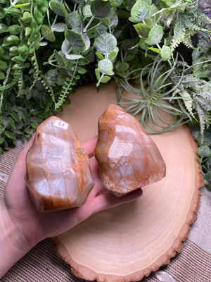 Peach Moonstone Flame detail view by Copper Ashes