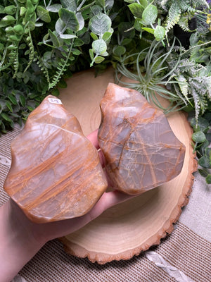 Peach Moonstone Flame detail view by Copper Ashes