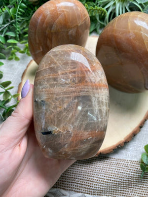 Peach Moonstone Freeform detail view by Copper Ashes