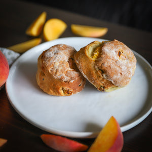 Orchard Peach Cream Scones detail view by Two and a Half Irishmen - Traditional Irish Baking