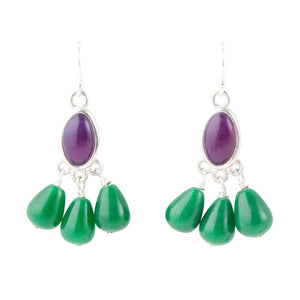 Peacock Purple Agate Drop Earrings by Barse Jewelry