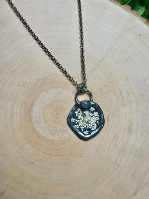 Pearlwyn- Moonstone and Flower Necklace by Copper Ashes