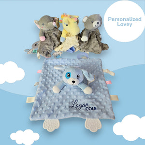 Personalized Baby Lovey detail view by EverLee Creations