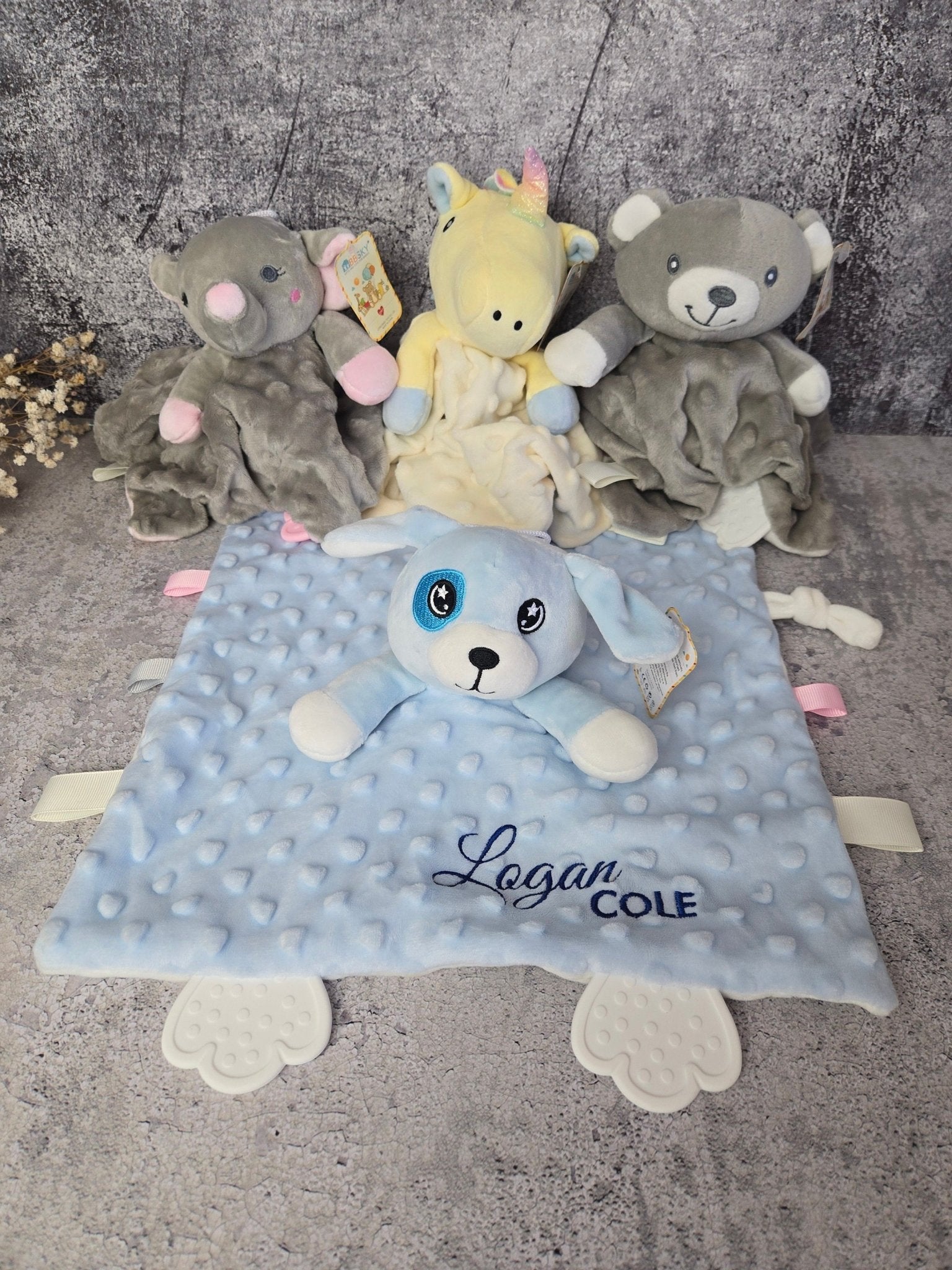 Personalized Baby Lovey detail view by EverLee Creations