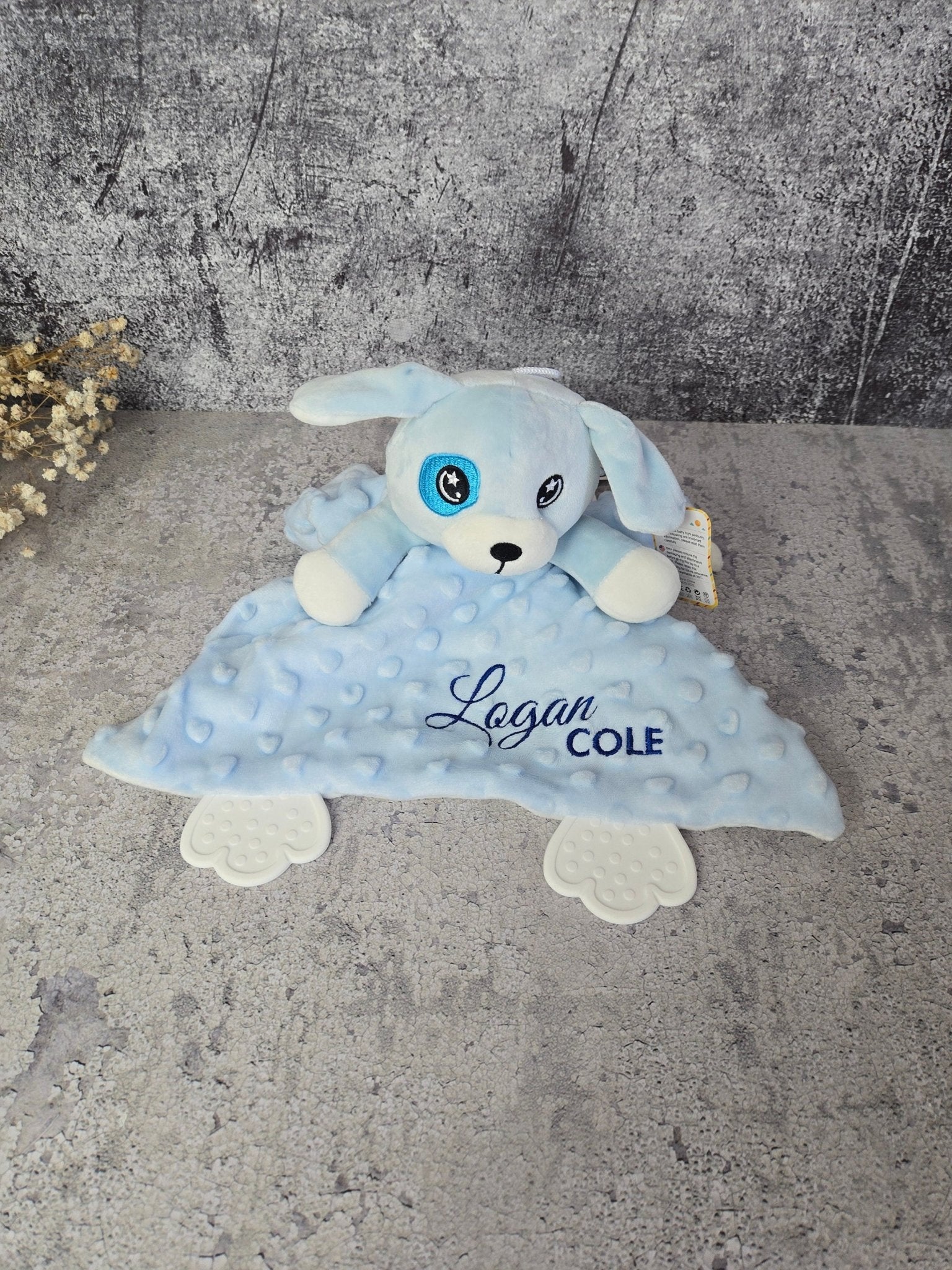 Personalized Baby Lovey detail view by EverLee Creations