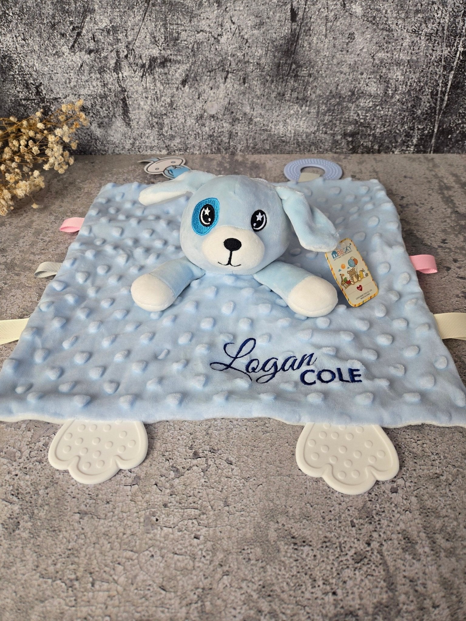 Personalized Baby Lovey detail view by EverLee Creations