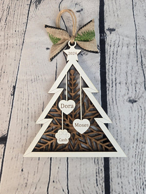 Personalized Family Tree Ornament detail view by EverLee Creations