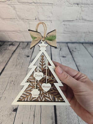 Personalized Family Tree Ornament detail view by EverLee Creations