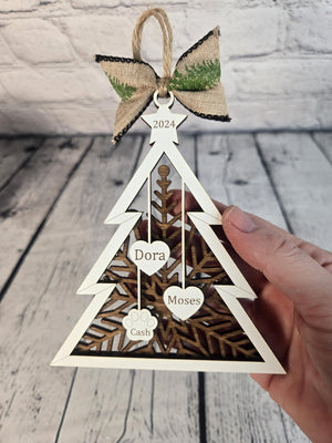 Personalized Family Tree Ornament detail view by EverLee Creations