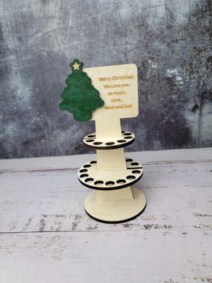 Personalized Tiered Christmas Money Cake detail view by EverLee Creations