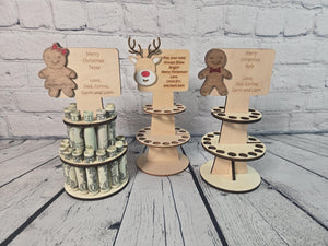 Personalized Tiered Christmas Money Cake detail view by EverLee Creations