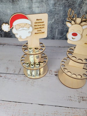 Personalized Tiered Christmas Money Cake detail view by EverLee Creations