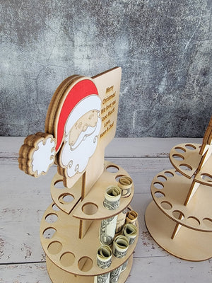 Personalized Tiered Christmas Money Cake detail view by EverLee Creations