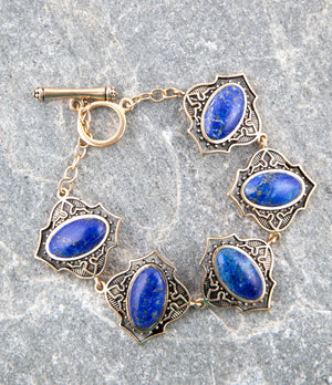 Phantom Lapis Toggle Bracelet detail view by Barse Jewelry