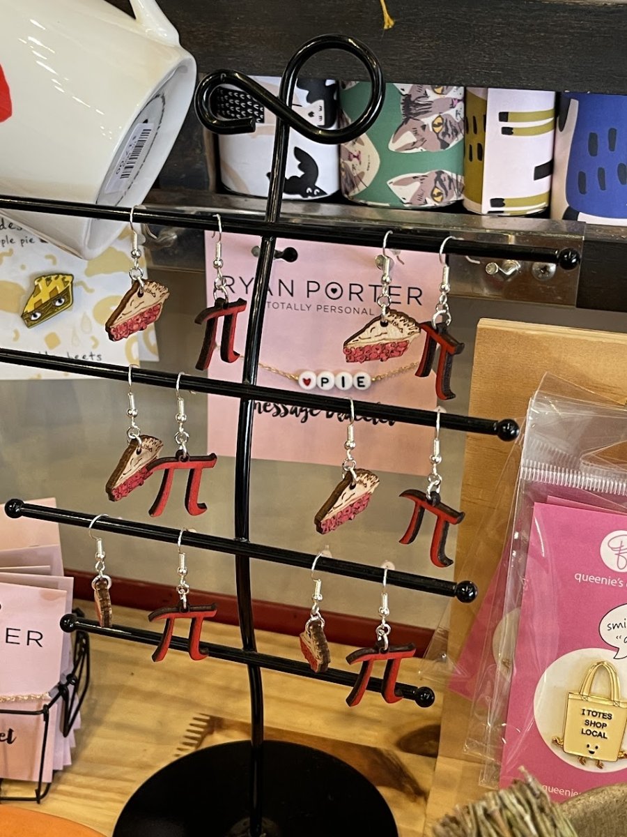 Pi and Pie Wooden Earrings | Math Pun Nerd Food Jewelry