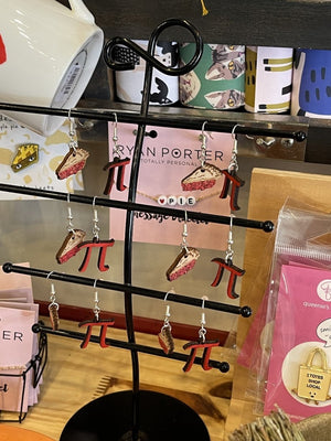 Pi and Pie Wooden Earrings | Math Pun Nerd Food Jewelry