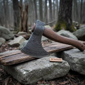 Handmade Damascus Steel Tomahawk Axe – Hand Forged Bearded Hatchet with Curved Hardwood Handle for Camping and Bushcraft | JW SteelCrafts by JW SteelCrafts, Southern lifestyle