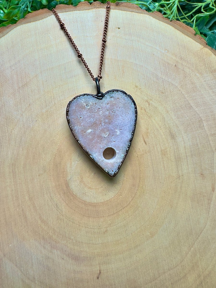 Pink Amethyst Planchette Necklace by Copper Ashes