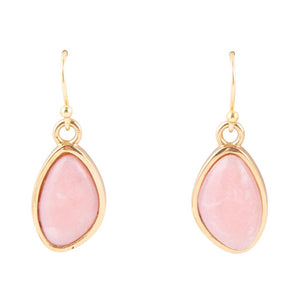 Pink Opal Golden Drop Earrings by Barse Jewelry