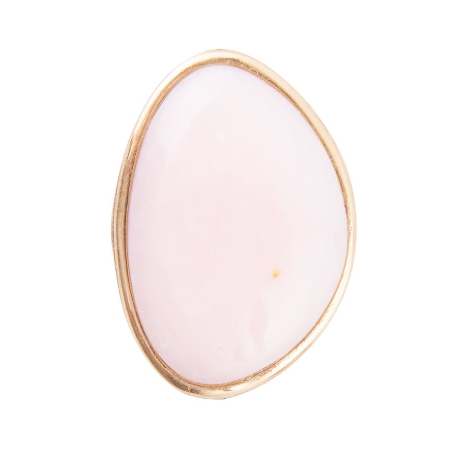 Pink Opal Golden Statement Ring detail view by Barse Jewelry