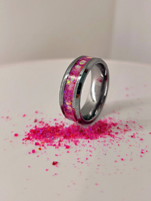 The Pink on Purpose Memorial Ring by Cotton Street Art Company, handmade jewelry detail photo 4
