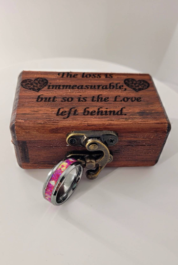 The Pink on Purpose Memorial Ring by Cotton Street Art Company, handmade jewelry detail photo 5