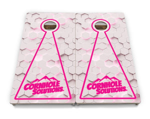 Glow Hole White Background Cornhole Boards - Professional Tournament Series