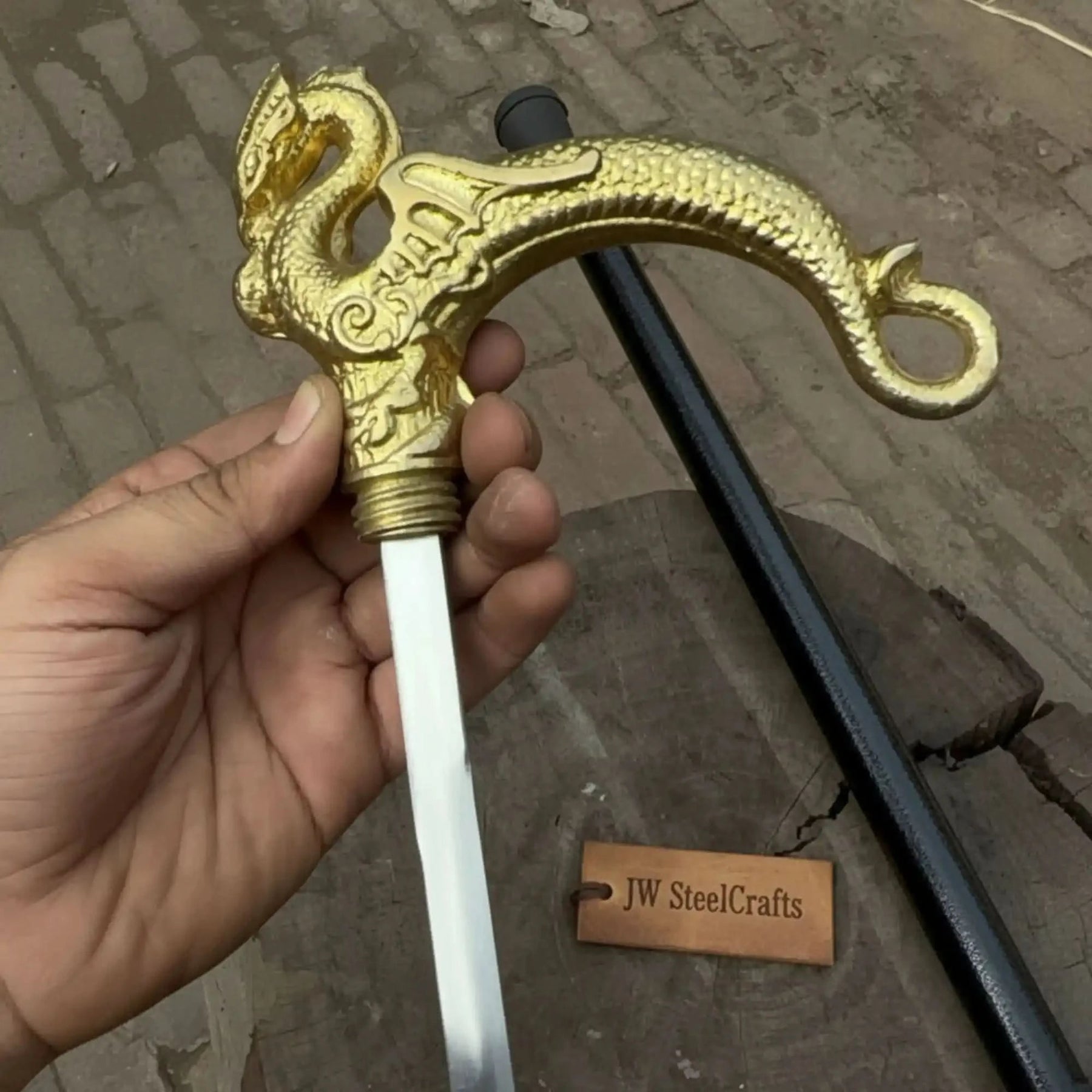 Handmade Pirate Officer Sword with Ornate Dragon Handle by JW SteelCrafts, 3D printed gift detail photo 3