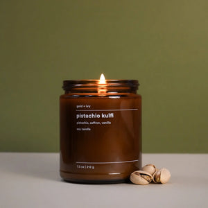 Pistachio kulfi by gold + ivy, scented candle main product photo