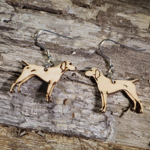 German Shorthaired Pointer Wooden Earrings | Hunting Dog Jewelry by Cate's Concepts, LLC