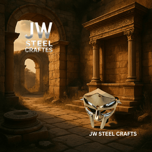 Polished Gladiator Face Mask | Handcrafted Metal Decorative Helmet Art by JW SteelCrafts, Southern home decor detail photo 4