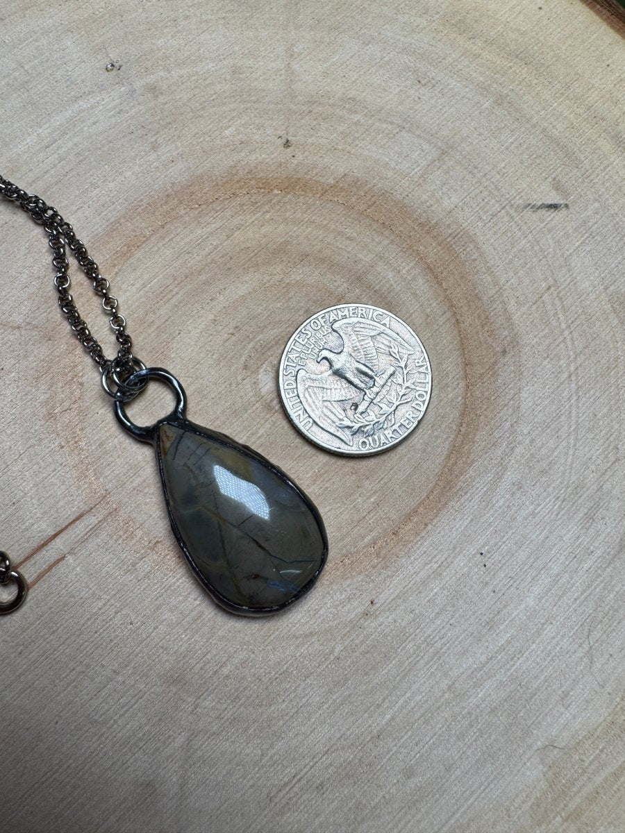 Polychrome Jasper Necklace detail view by Copper Ashes