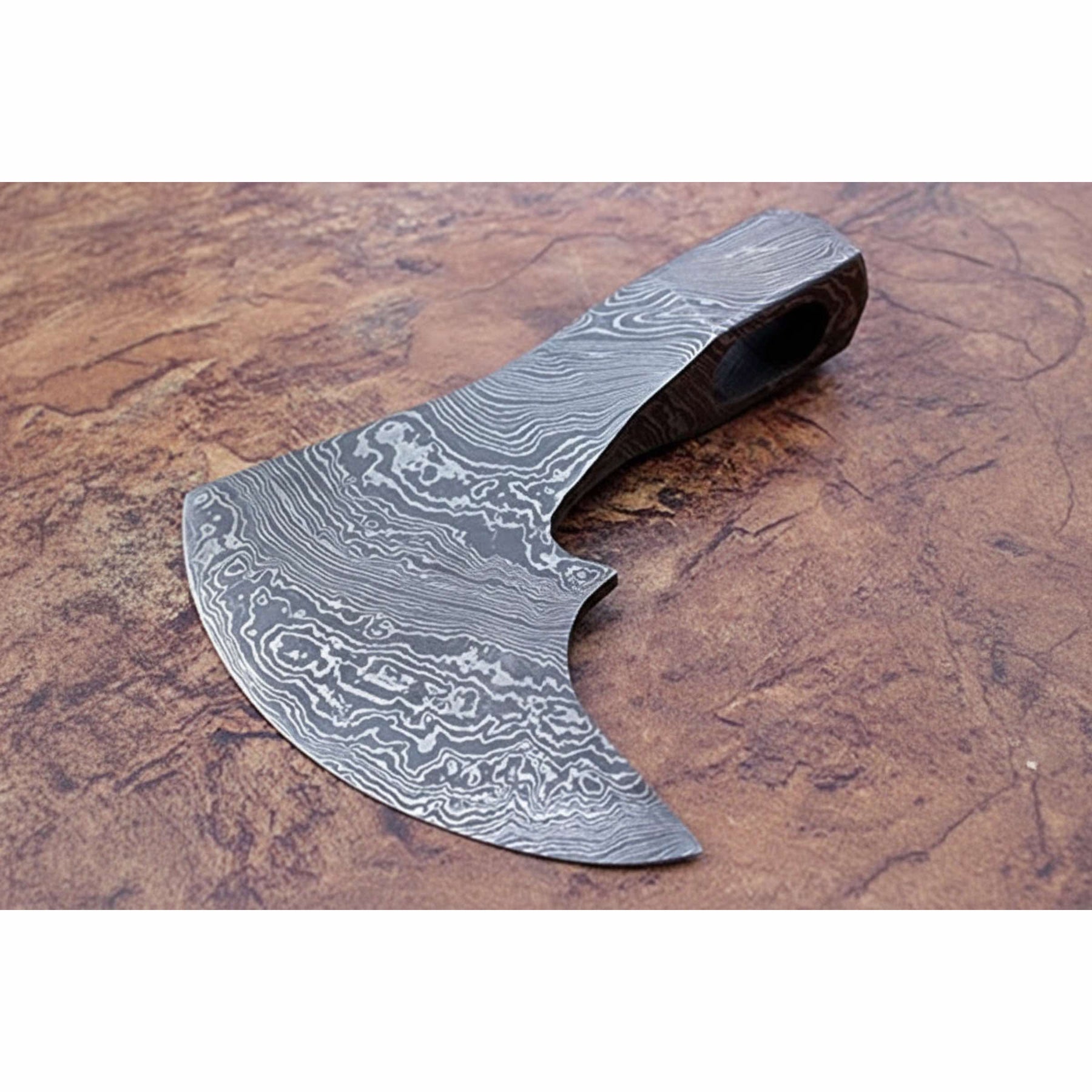 Historic Norse Skeggøx Bearded Axe Head — Traditional Pattern-Welded Forging by JW SteelCrafts, handmade axe detail photo 2