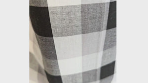 Black and White Buffalo Plaid Tote Bag – Handmade Farmhouse Shoulder Bag, Neutral Everyday Purse, Gingham Market Tote by Maypop House Designs, handmade leather goods detail photo 2